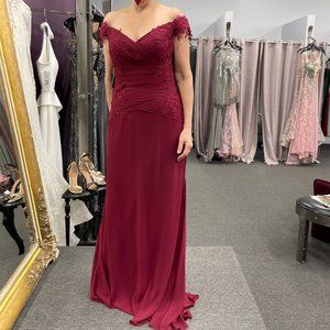 Montage by Mon Cheri Gown, Size 10, Color Bordeaux, Mother of the Bride/Groom